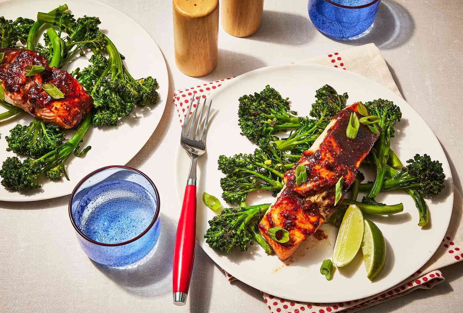 Hot honey miso glazed salmon dinner